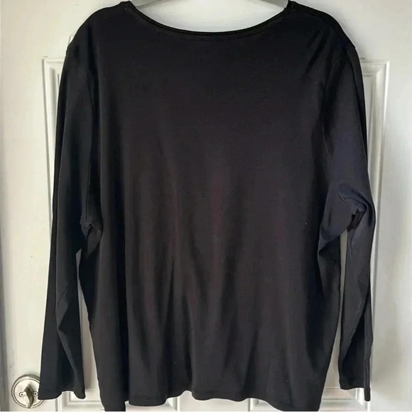 THE TALBOTS TEE Black Long Sleeve Top Women’s Petite 3X - Picture 2 of 3